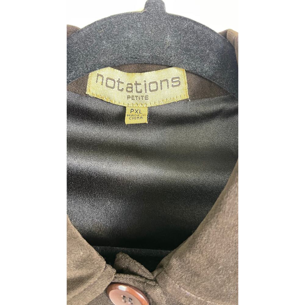 Women's Notations Brown Button Up Jacket XL Petite - Picture 3 of 4